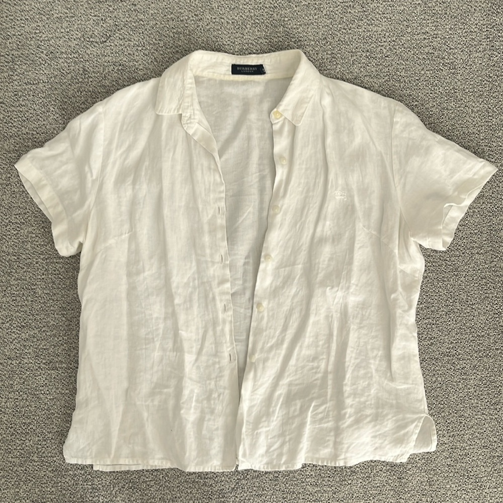 100% Linen Burberry Button Down